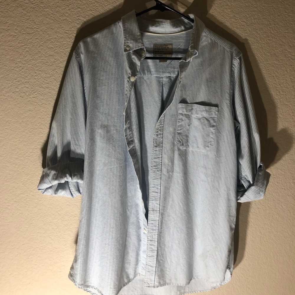 White blue and white shirt
